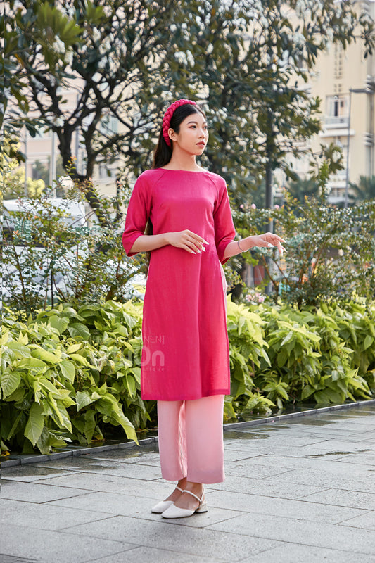 Vision Traditional Vietnamese Dress - Áo Dài Vision Hồng Sen